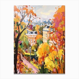 Autumn City Park Painting Holland Park London 3 Canvas Print