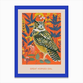 Spring Birds Poster Great Horned Owl 3 Canvas Print