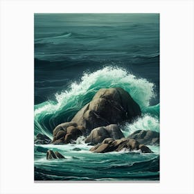 Crashing Waves Landscapes 2 Canvas Print