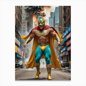 City Under Siege by the Luchador Giant Canvas Print