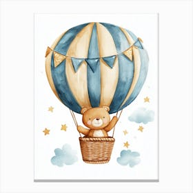 Teddy Bear In Hot Air Balloon Canvas Print