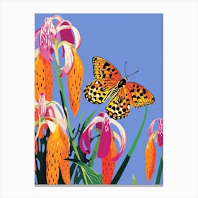 Pop Art Fritillary Butterfly 2 Canvas Print