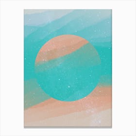 Minimal art abstract watercolor painting of sparkling waves Canvas Print