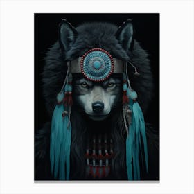 Honshu Wolf Native American Canvas Print