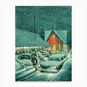 Christmas Evening Rush Canvas Print