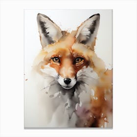 Digital Fox Water Color Art Canvas Print
