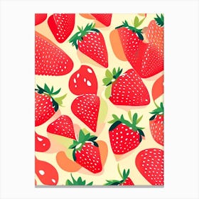 Strawberry Fruit, Market, Fruit, Neutral Abstract Canvas Print