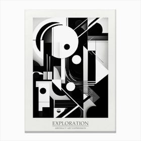 Exploration Abstract Black And White 2 Poster Canvas Print