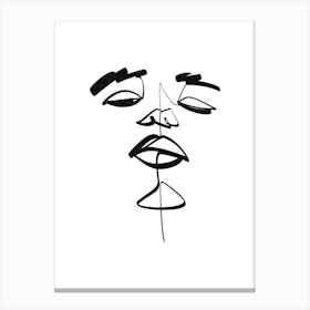 Minimalist Drawing Of A Face Canvas Print