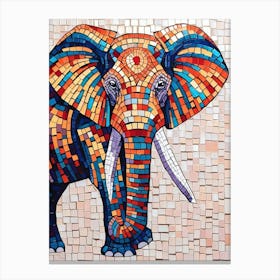 Mosaic Elephant 2 Canvas Print