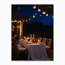 Table Setting At Night Canvas Print