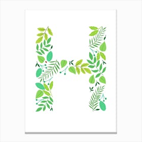 Leafy Letter H Canvas Print