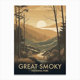 Great Smoky National Park Vintage Travel Poster 18 Canvas Print