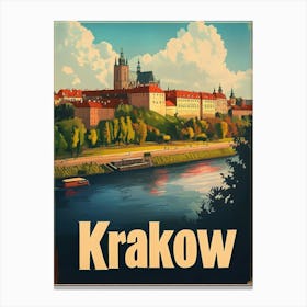 Aihrgdesign A Vintage Travel Poster Of Krakow 5 Canvas Print