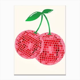 Cherries On A White Background Canvas Print