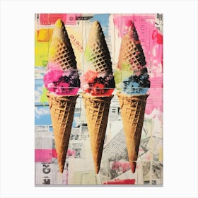 Pop Art Colourful Ice Cream Inspired 2 Canvas Print