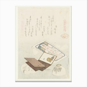 A Comparison Of Genroku Poems And Shells, Katsushika Hokusai 25 Canvas Print