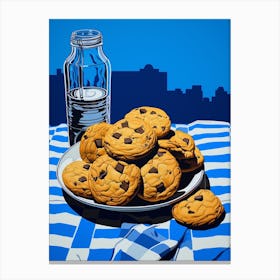 Cookies Blue Checkerboard Canvas Print