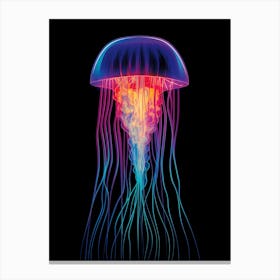 Box Jellyfish Neon Pop Art 2 Canvas Print