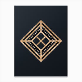 Abstract Geometric Gold Glyph on Dark Teal n.0123 Canvas Print