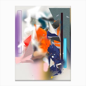 Coloful Geometric Abstraction Orange Deep Bleu Pink And Purple Canvas Print