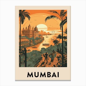 Mumbai 3 Vintage Travel Poster Canvas Print