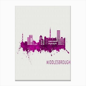 Middlesbrough England City Purple Canvas Print