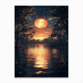 Moon Over The Water 7 Canvas Print