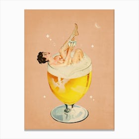 Pinup Girl In Beer Canvas Print