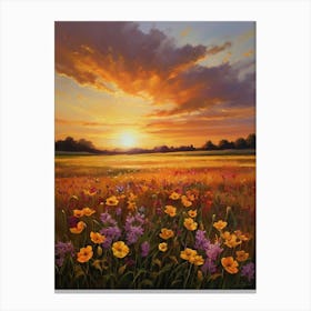 Sunset In The Meadow 37 Canvas Print