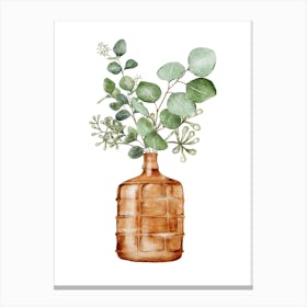 Green And Brown Eucalyptus Leaf Art Print Canvas Print