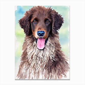 Curly Coated Retriever 2 Watercolour dog Canvas Print