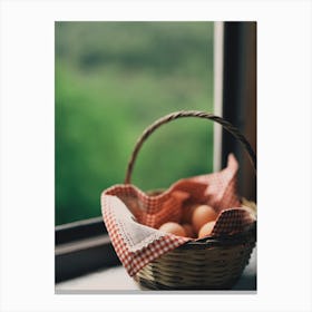 Basket Of Eggs Canvas Print