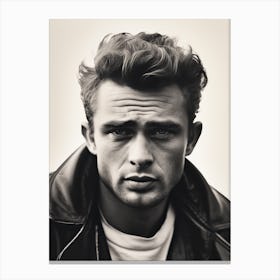 Black And White Photograph Of James Dean Canvas Print