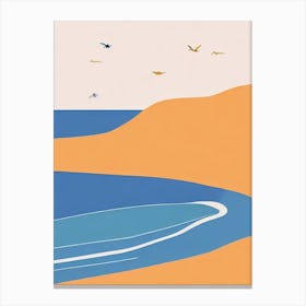 Camber Sands East Sussex Midcentury Canvas Print