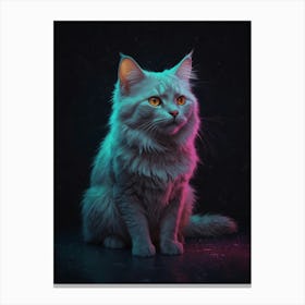 Neon Cat 2 Canvas Print