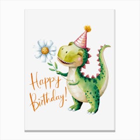 Happy Birthday Dinosaur..30 Canvas Print