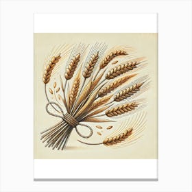 Vintage Wheat Illustration Canvas Print