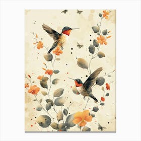 Hummingbirds flying Canvas Print