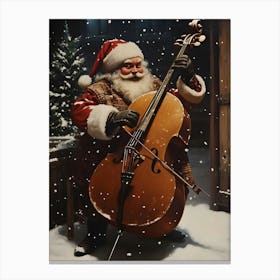 Santa Playing Cello Canvas Print