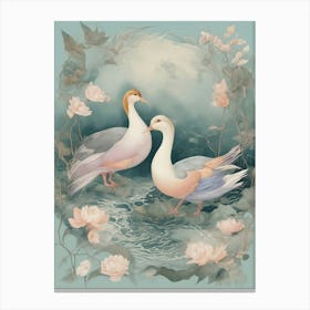 Two Ducks In The Water Canvas Print