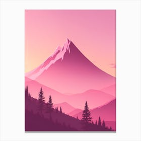 Misty Mountains Vertical Background In Pink Tone 43 Canvas Print