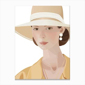 Woman In A Hat 75 Canvas Print