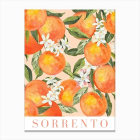 Sorrento Orange Print Canvas Print