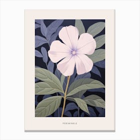 Flower Illustration Periwinkle 1 Poster Canvas Print