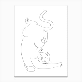 My Cat line art Canvas Print