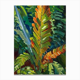 Sword Fern Cézanne Style Canvas Print