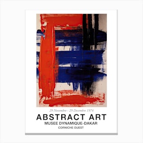 Blue And Red Brush Strokes Abstract 4 Exhibition Poster Canvas Print