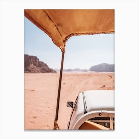 Wadi Rum Tour by 4x4 truck in the desert of Jordan Canvas Print