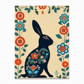 Bunny With Flowers, 1442 Canvas Print